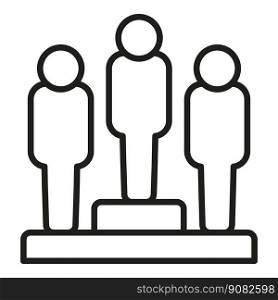 Staff podium icon outline vector. Human work. Search leader. Staff podium icon outline vector. Human work