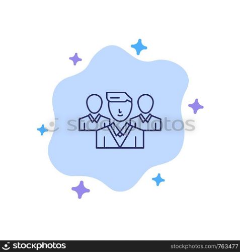 Staff, Security, Friend zone, Gang Blue Icon on Abstract Cloud Background
