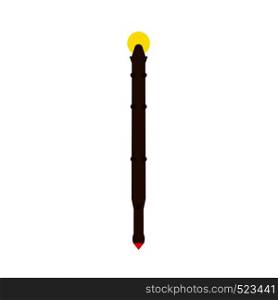 Staff stick illustration design graphic art equipment vector icon. Rod handle simple object fairy magician game