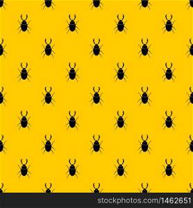 Stag beetle pattern seamless vector repeat geometric yellow for any design. Stag beetle pattern vector