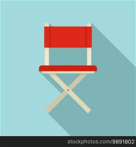 Stage director chair icon. Flat illustration of stage director chair vector icon for web design. Stage director chair icon, flat style