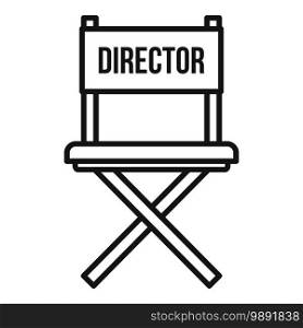 Stage director chair icon. Outline stage director chair vector icon for web design isolated on white background. Stage director chair icon, outline style