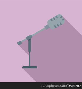 Stage director microphone icon. Flat illustration of stage director microphone vector icon for web design. Stage director microphone icon, flat style