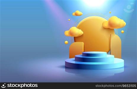 Stage podium with lighting, Stage Podium Scene with for Award, Decor element background. Vector illustration. Stage podium with lighting, Stage Podium Scene with for Award, Decor element background. Vector