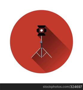 Stage projector icon on gray background, round shadow. Vector illustration.
