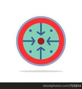 Stages, Goals, Implementation, Operation, Process Abstract Circle Background Flat color Icon