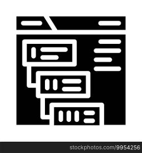 stages of communiction operator of call center glyph icon vector. stages of communiction operator of call center sign. isolated contour symbol black illustration. stages of communiction operator of call center glyph icon vector illustration