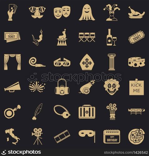 Staging icons set. Simple set of 36 staging vector icons for web for any design. Staging icons set, simple style