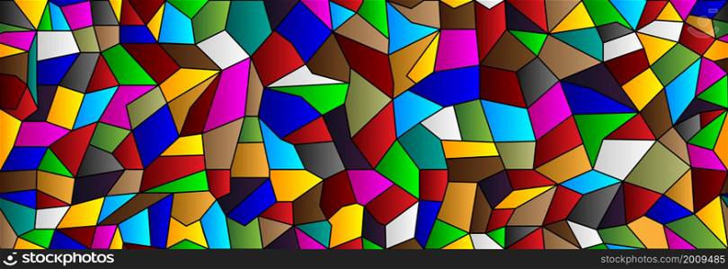 Stained glass church with abstract geometric shapes. Seamless stained glass.