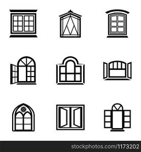 Stained glass icons set. Simple set of 9 stained glass vector icons for web isolated on white background. Stained glass icons set, simple style