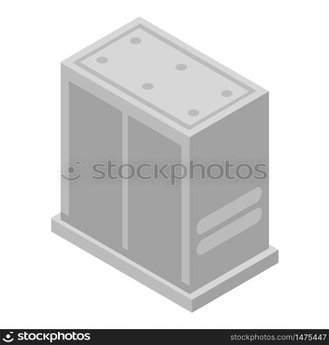 Stainless elevator icon. Isometric of stainless elevator vector icon for web design isolated on white background. Stainless elevator icon, isometric style
