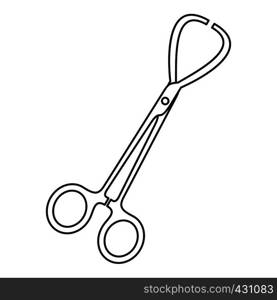 Stainless medical clamp scissors icon. Outline illustration of stainless medical clamp scissors vector icon for web. Stainless medical clamp scissors icon