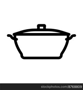 stainless pot cooking line icon vector. stainless pot cooking sign. isolated contour symbol black illustration. stainless pot cooking line icon vector illustration