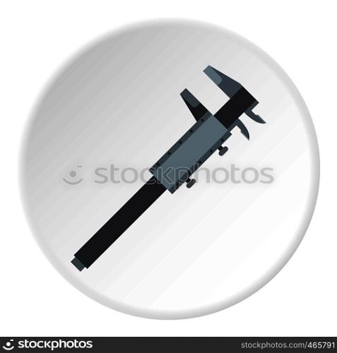 Stainless steel caliper icon in flat circle isolated on white background vector illustration for web. Stainless steel caliper icon circle