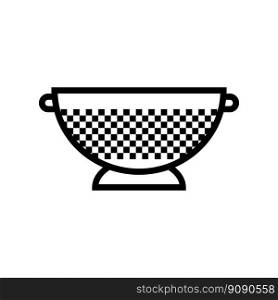 stainless steel colander kitchen cookware line icon vector. stainless steel colander kitchen cookware sign. isolated contour symbol black illustration. stainless steel colander kitchen cookware line icon vector illustration