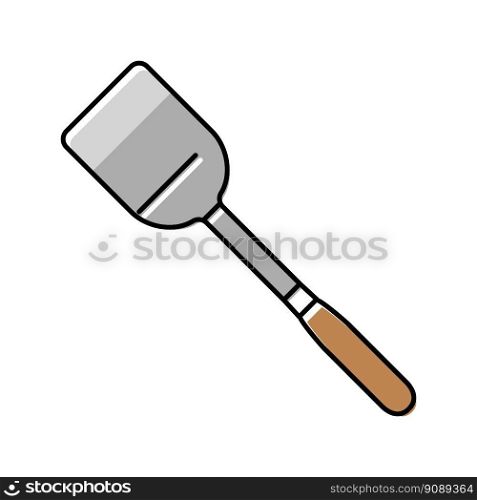 stainless steel spatula kitchen cookware color icon vector. stainless steel spatula kitchen cookware sign. isolated symbol illustration. stainless steel spatula kitchen cookware color icon vector illustration