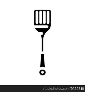 stainless steel spatula kitchen cookware glyph icon vector. stainless steel spatula kitchen cookware sign. isolated symbol illustration. stainless steel spatula kitchen cookware glyph icon vector illustration