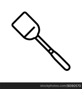 stainless steel spatula kitchen cookware line icon vector. stainless steel spatula kitchen cookware sign. isolated contour symbol black illustration. stainless steel spatula kitchen cookware line icon vector illustration