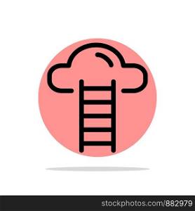 Stair, Cloud, User, Interface Abstract Circle Background Flat color Icon