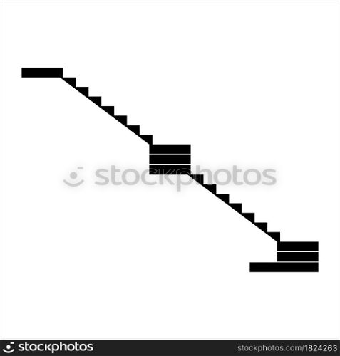 Stair Icon, Staircase, Stairway, Flight Of Stairs, Floor Vertical Distance Bridge Vector Art Illustration
