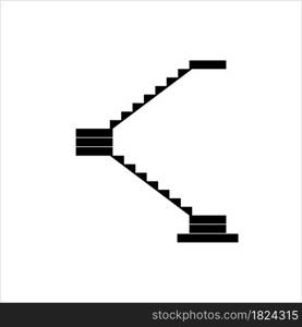 Stair Icon, Staircase, Stairway, Flight Of Stairs, Floor Vertical Distance Bridge Vector Art Illustration