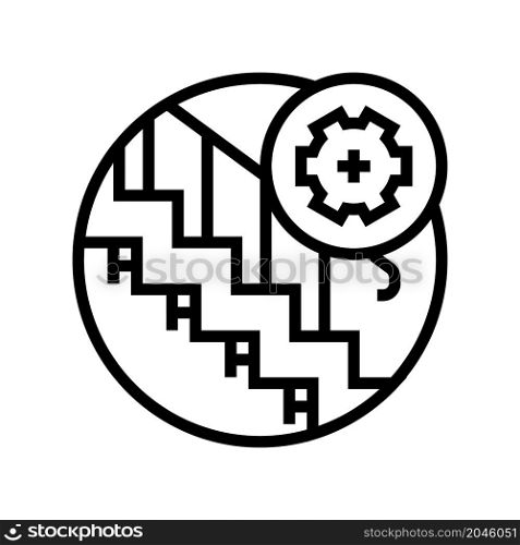 stair installation line icon vector. stair installation sign. isolated contour symbol black illustration. stair installation line icon vector illustration