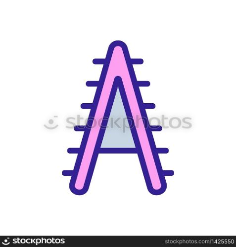 staircase side view icon vector. staircase side view sign. color symbol illustration. staircase side view icon vector outline illustration
