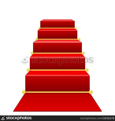 Staircase with red carpet