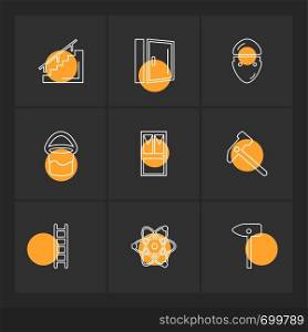 stairs , door , ladder , nuclear , hamer ,hardware , tools , constructions , labour , icon, vector, design, flat, collection, style, creative, icons , wrench , work ,