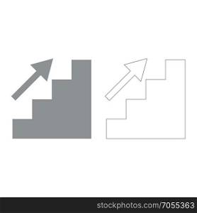 Stairs growth grey set grey set icon .. Stairs growth grey set icon .