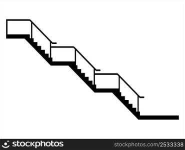 Stairs Icon, Web Design Vector Art Illustration