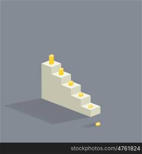 Stairs in flat style. Vector illustration