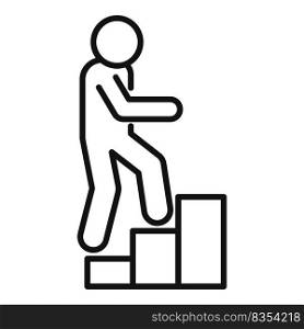 Stairs up effort icon outline vector. Career union. Work business. Stairs up effort icon outline vector. Career union