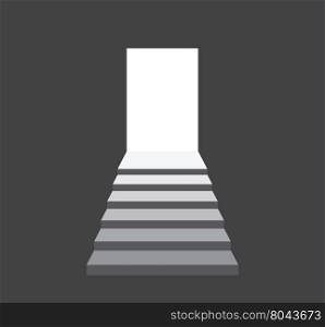 stairs up to bright light door success symbol vector illustration