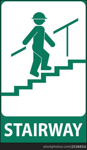 Stairway Sign On White Background