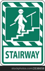Stairway Sign On White Background