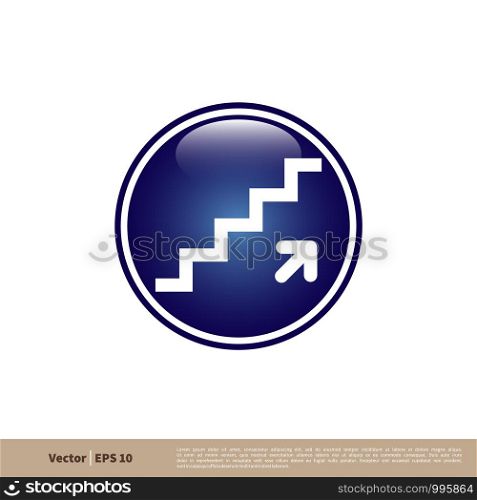 Stairway Signage Icon Vector Logo Template Illustration Design. Vector EPS 10.