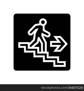 stairway up evacuation emergency glyph icon vector. stairway up evacuation emergency sign. isolated symbol illustration. stairway up evacuation emergency glyph icon vector illustration