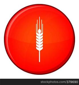 Stalk of ripe barley icon in red circle isolated on white background vector illustration. Stalk of ripe barley icon, flat style