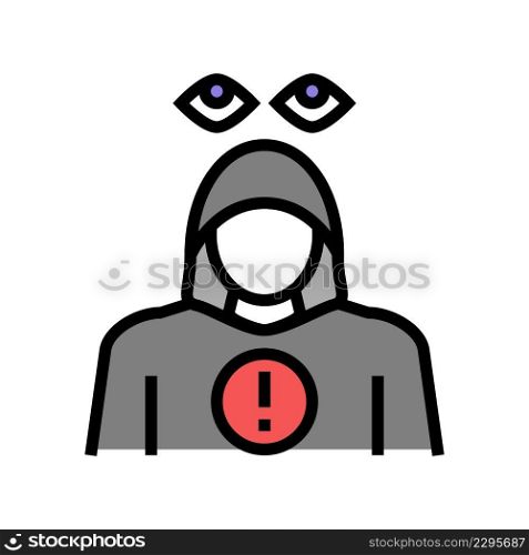 stalking crime color icon vector. stalking crime sign. isolated symbol illustration. stalking crime color icon vector illustration