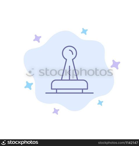 Stamp, Approval, Authority, Legal, Mark, Rubber, Seal Blue Icon on Abstract Cloud Background