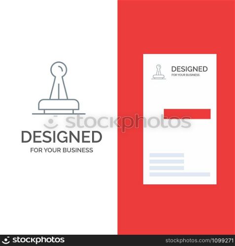 Stamp, Approval, Authority, Legal, Mark, Rubber, Seal Grey Logo Design and Business Card Template