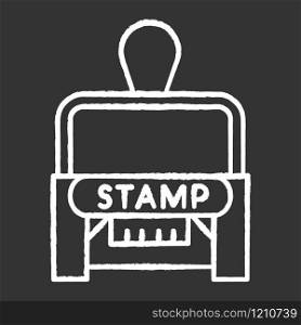 Stamp chalk white icon on black background. Apostille and legalization. Legal paper. Notarization. Authentification. Validation, confirmation. Notary services. Isolated vector chalkboard illustration
