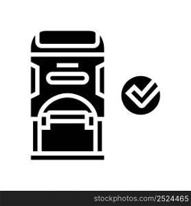stamp quality glyph icon vector. stamp quality sign. isolated contour symbol black illustration. stamp quality glyph icon vector illustration