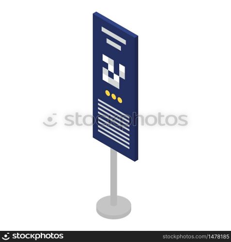 Stand banner icon. Isometric of stand banner vector icon for web design isolated on white background. Stand banner icon, isometric style