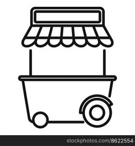 Stand hotdog icon outline vector. Hot dog. Cart food. Stand hotdog icon outline vector. Hot dog