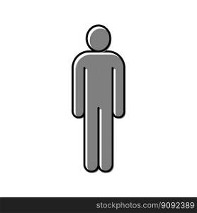 stand man people color icon vector. stand man people sign. isolated symbol illustration. stand man people color icon vector illustration