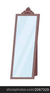 Stand mirror semi flat color vector object. Realistic item on white. Interior decoration with reflective surface isolated modern cartoon style illustration for graphic design and animation. Stand mirror semi flat color vector object