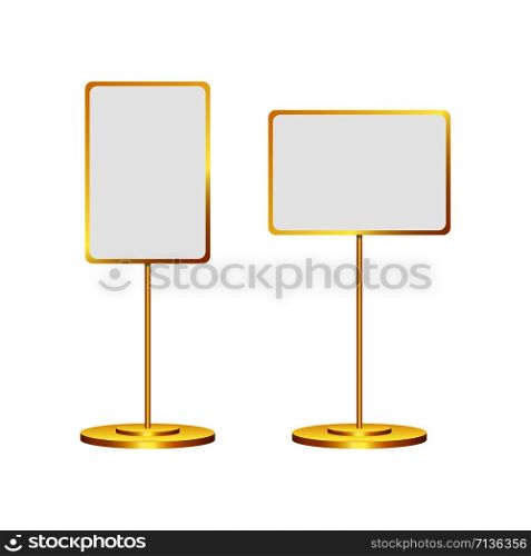 Stand signage with blank screen. Advertising signage mockup. Vector stock illustration.. Stand signage with blank screen. Advertising signage mockup. Vector illustration.