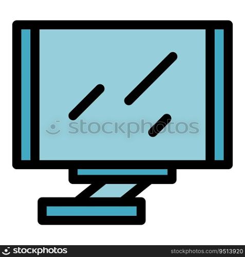 Stand tv icon outline vector. Mount bracket. Monitor television color flat. Stand tv icon vector flat